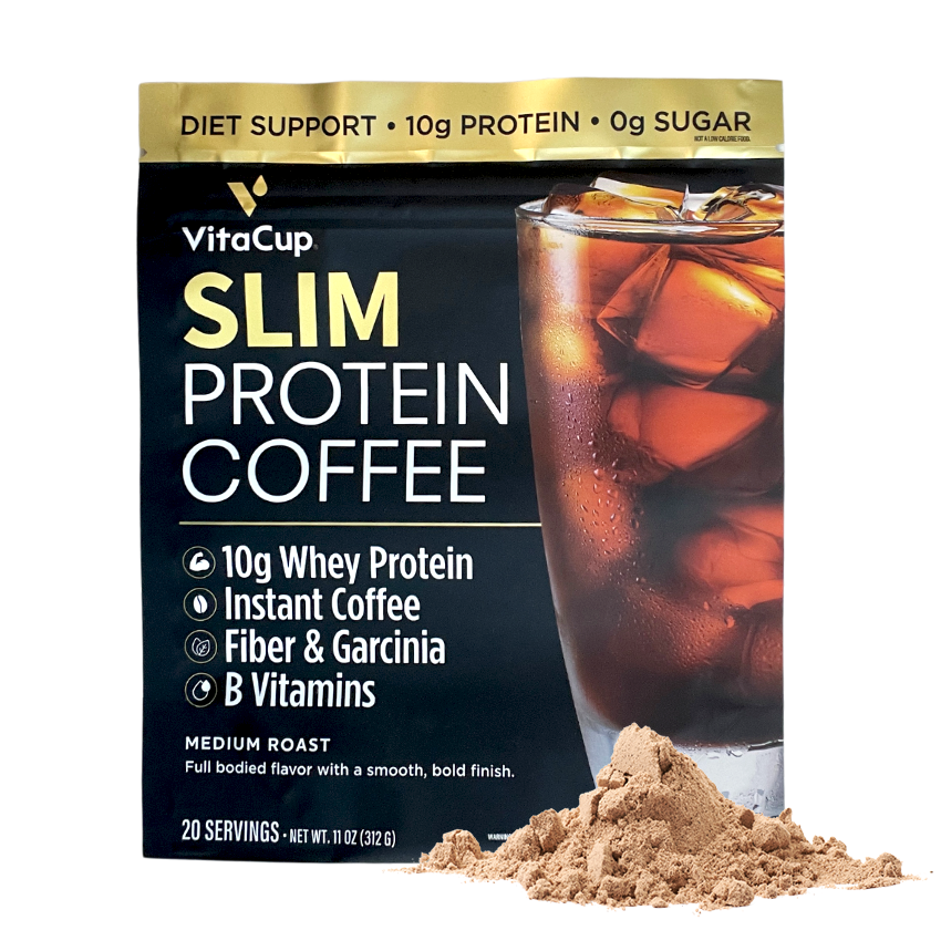 VitaCup Slim Protein Coffee for Diet Support, 20 Servings, Size: 11 oz