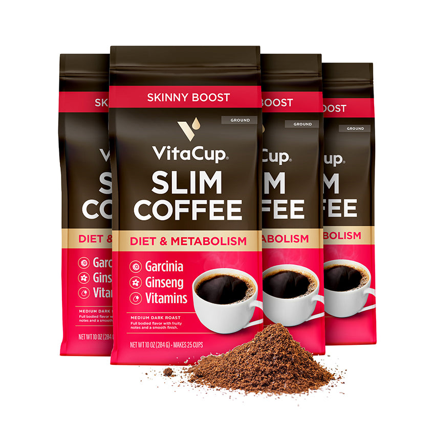 VitaCup Slim Coffee Pods Boost Diet Metabolism with Ginseng Garcinia B  Vitamins Skinny Coffee Bold Medium Dark Roast Recyclable Single Serve Pod  Compatible with Keurig K-Cup Brewers16 Ct Slim Skinny Boost 16