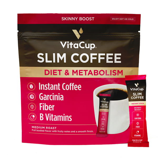 VitaCup Slim Instant Coffee Packets, Boost Diet & Metabolism, 30-count